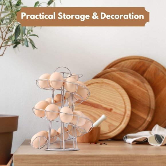 Egg Holder Countertop Freestanding Wired & Spiral Medium Egg Display Egg Holder - Picture 7 of 10